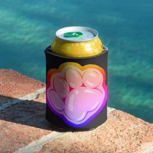 Rainbow Kitty Paw Foam Can Cooler