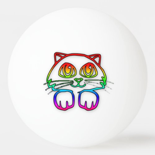 Rainbow Kitty ping pong ball