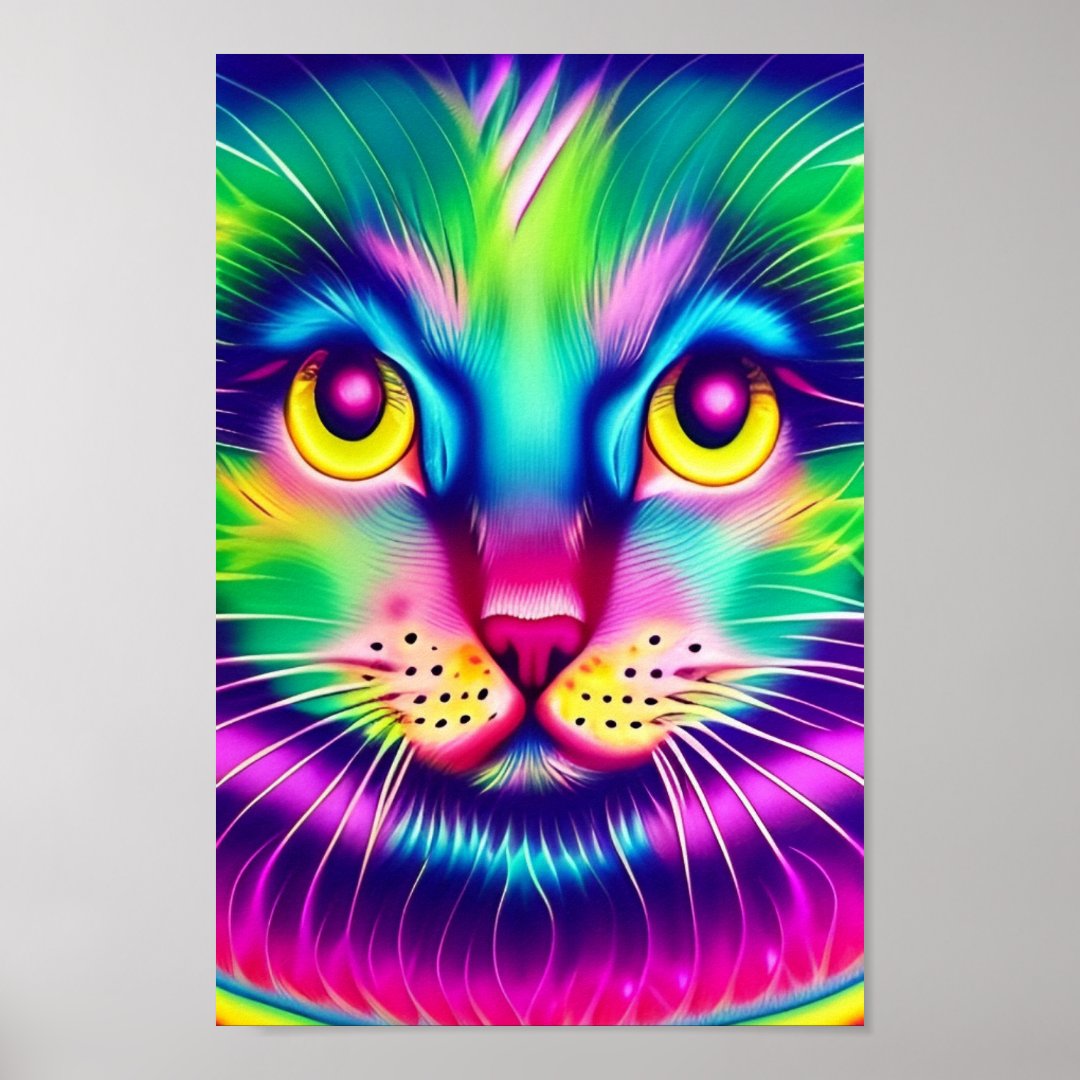 Rainbow Kitty Poster | Zazzle