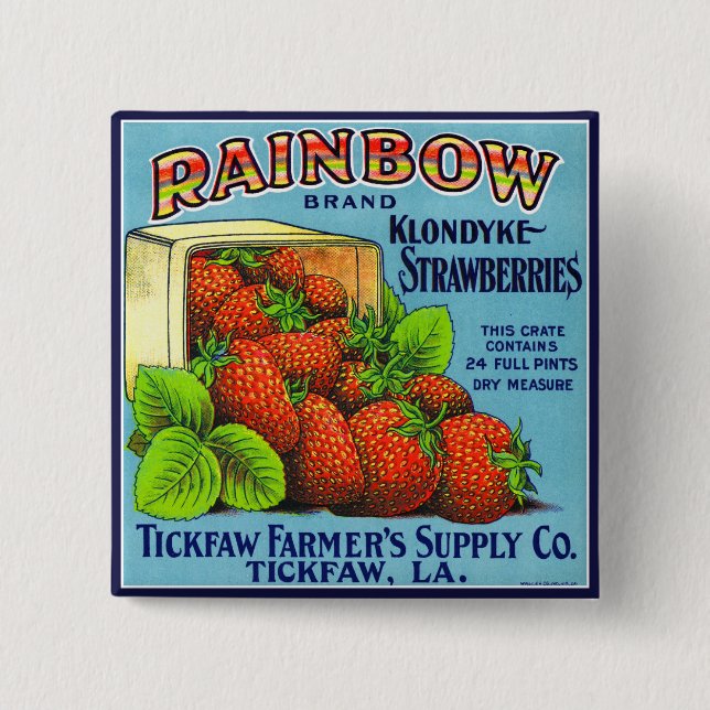 Rainbow Klondyke Strawberries Button (Front)