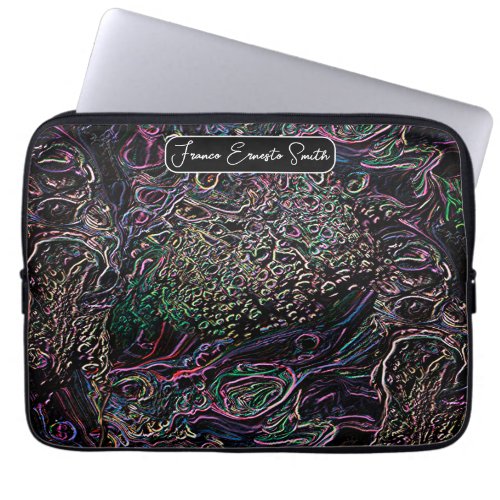 Rainbow Knots and Jumbled Lines in Vibrant Chaos Laptop Sleeve
