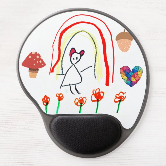 Rainbow Koala Sunflower Mushroom Hand-Drawn Gel Mouse Pad (Front)