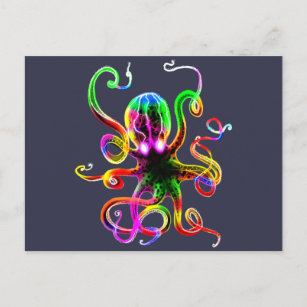 Rainbow Kraken Glow Postcard
