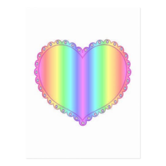 Rainbow Lace Heart Design Postcard