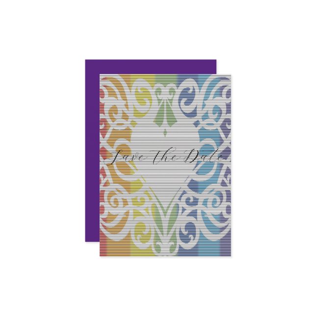 rainbow lace heart save the dates save the date (Front/Back In Situ)