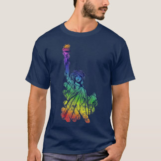 Rainbow Lady Liberty Pride Art T-Shirt