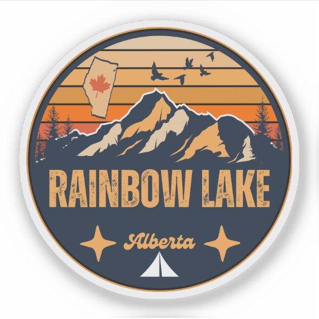 Rainbow Lake, Alberta Sticker (Front)