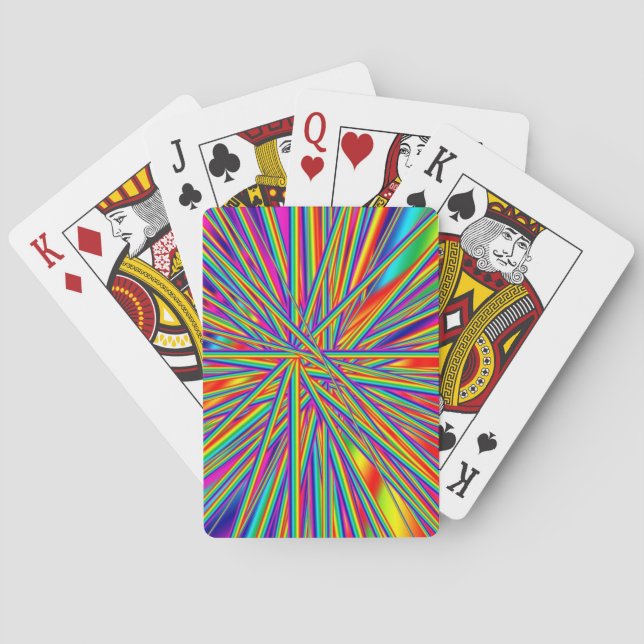 Rainbow Lasers Difficult Illusion Pattern Poker Cards (Back)