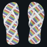 Rainbow Layer Cake Pride Gay Wedding Flip Flops<br><div class="desc">Flip-flops feature an original marker illustration of a slice of rainbow layer wedding cake. Makes a unique wedding favor!</div>