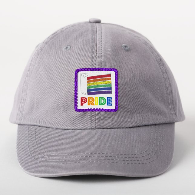 Rainbow Layer Cake Slice LGBT Gay Pride LOVE Patch (On Headwear)