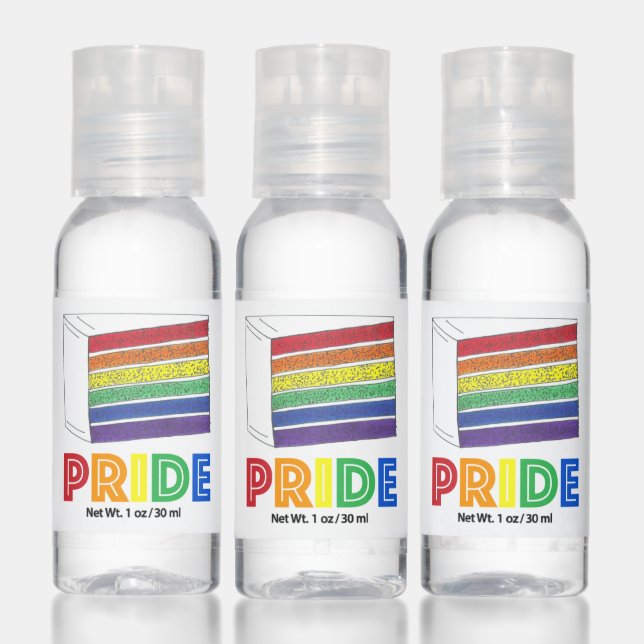 Rainbow Layer Wedding Cake Slice LGBT Gay Pride Hand Sanitizer (Set)