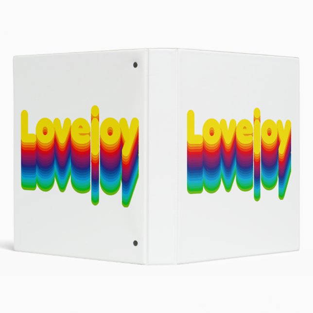 Rainbow Layers Lovejoy Name Label  3 Ring Binder (Background)