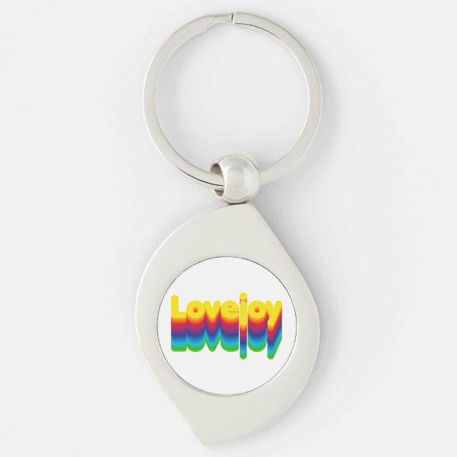 Rainbow Layers Lovejoy Name Label  Keychain (Front)
