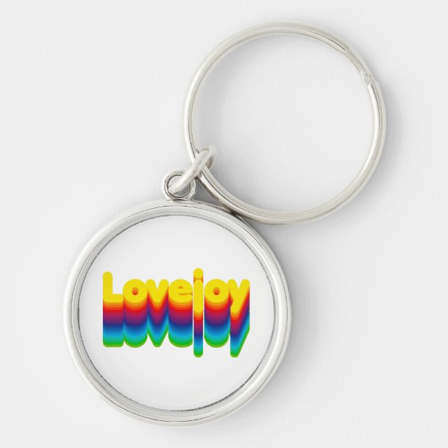 Rainbow Layers Lovejoy Name Label  Keychain (Front)