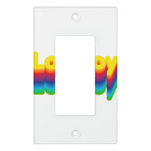 Rainbow Layers Lovejoy Name Label Light Switch Cover