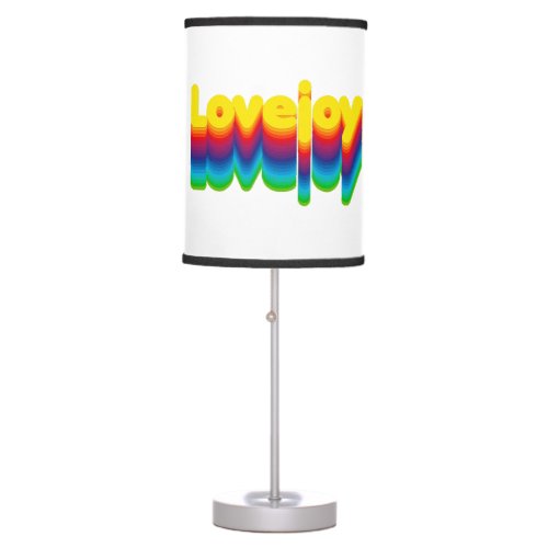 Rainbow Layers Lovejoy Name Label  Table Lamp