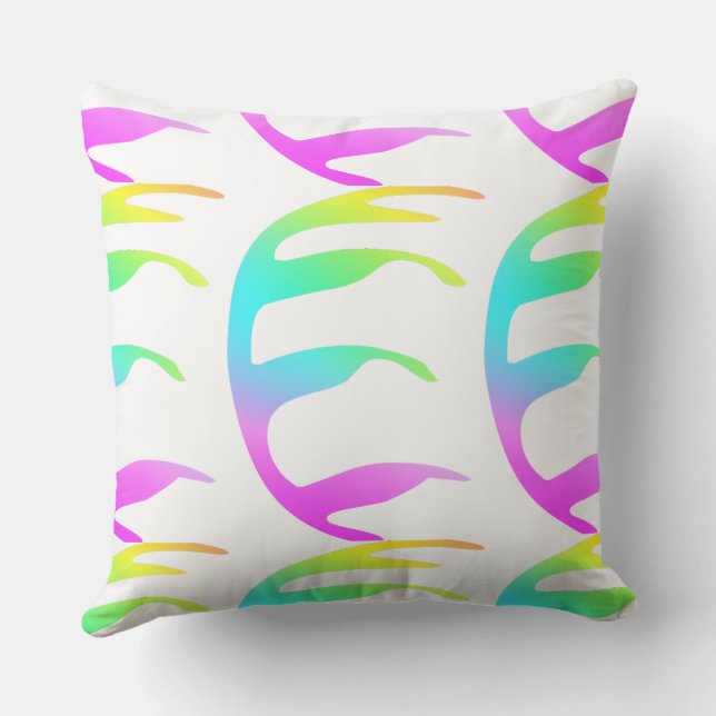 Rainbow Leaf  Throw Pillow (Back)