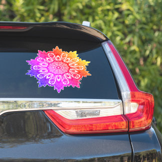Rainbow Leaf Tropical Boho Mandala Sticker