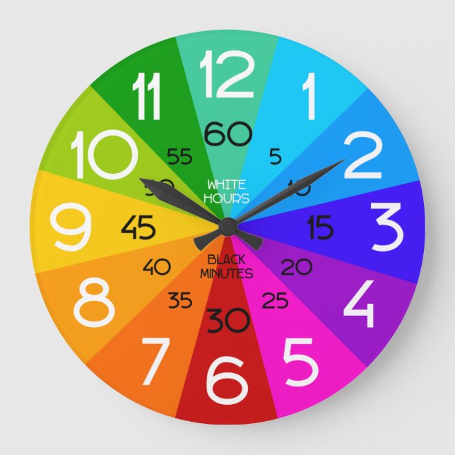 Rainbow Learn to Tell Time Classroom Clock (Front)