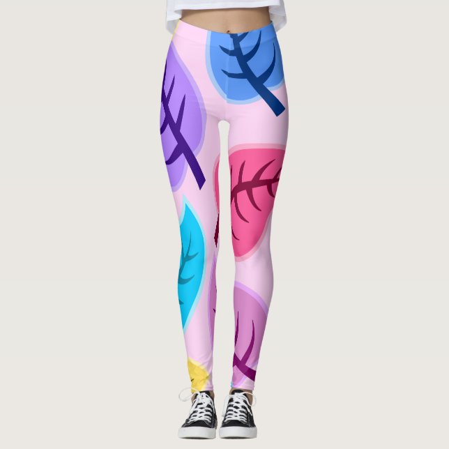 rainbow leaves leggings (Front)
