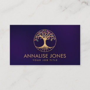 Rainbow leaves Tree of life Business Card