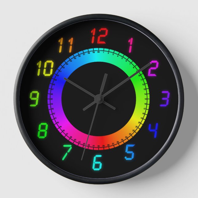 Rainbow LED Style Wall Clock (Front)