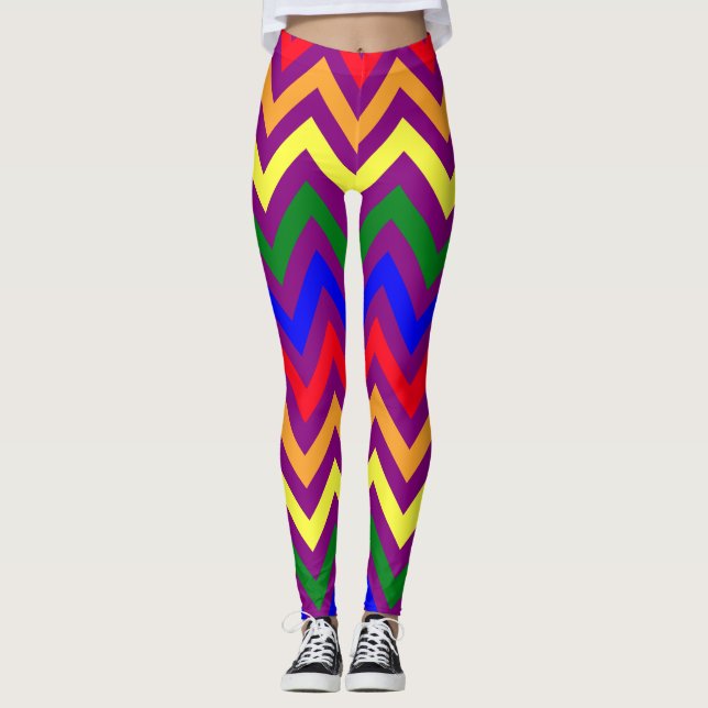 Rainbow Leggings, Colorful Leggings for Women (Front)