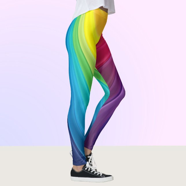 Rainbow Leggings Colorful Swirl Yoga Pants Tights (Creator Uploaded)