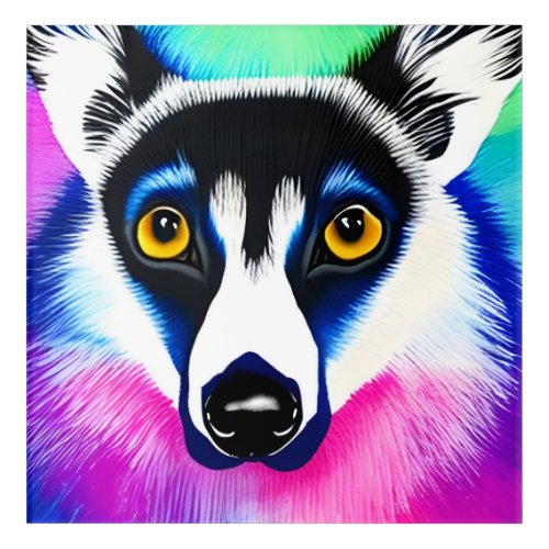 Rainbow Lemur Acrylic Wall Art