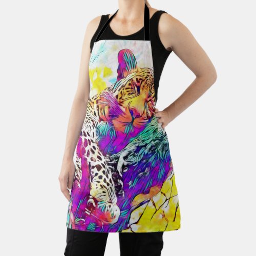 Rainbow leopard All_Over Print Apron