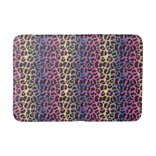 Rainbow Leopard Animal Print Pattern Bath Mat