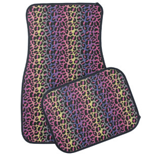 Rainbow Leopard Animal Print Pattern Car Floor Mat