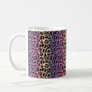 Rainbow Leopard Animal Print Pattern Coffee Mug