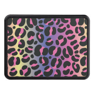 Rainbow Leopard Animal Print Pattern Hitch Cover