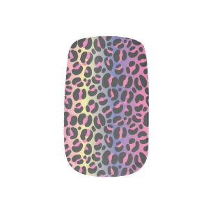 Rainbow Leopard Animal Print Pattern Minx Nail Art