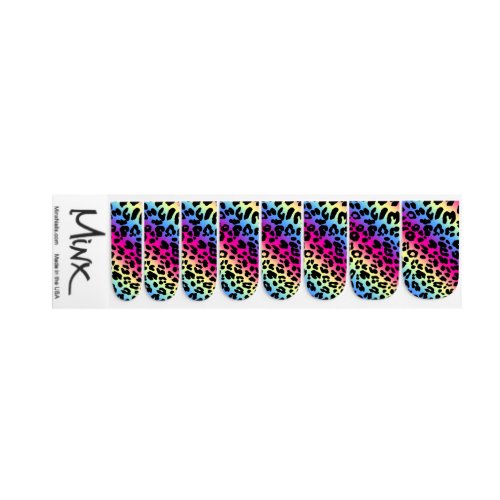 Rainbow Leopard animal print pattern Minx Nail Wraps
