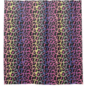 Rainbow Leopard Animal Print Pattern Shower Curtain