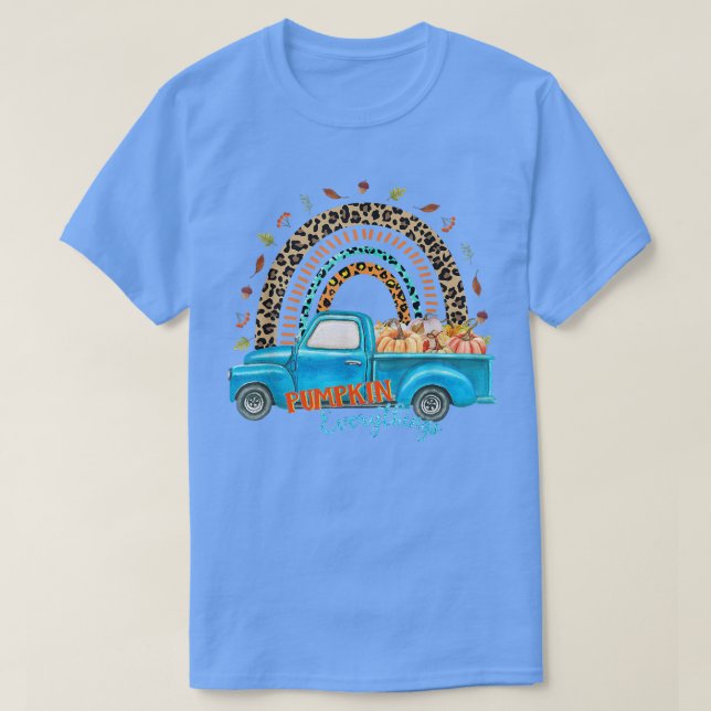 Rainbow Leopard Car Pumpkin Everything, Fall, Autu T-Shirt (Design Front)