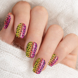 Rainbow Leopard Cheetah Animal Print Pattern Minx Nail Art