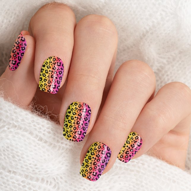 Rainbow Leopard Cheetah Animal Print Pattern Minx Nail Art (Creator Uploaded)