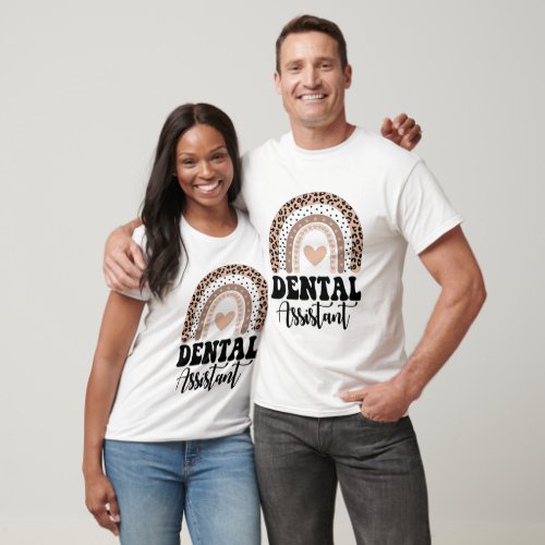 Rainbow Leopard Dentsit Lover Dental Assistant T_Shirt