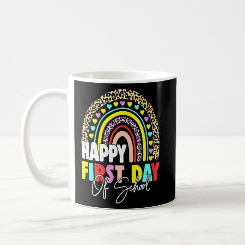 Rainbow Leopard Happy First Day Of School  Back T Coffee Mug