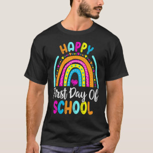 Rainbow Leopard Happy First Day Of School Teacher T-Shirt