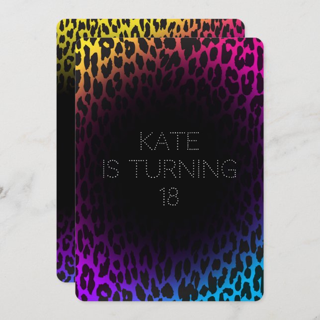 Rainbow Leopard Invitations (Front/Back)
