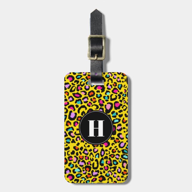 Rainbow Leopard Luggage Tag (Front Vertical)