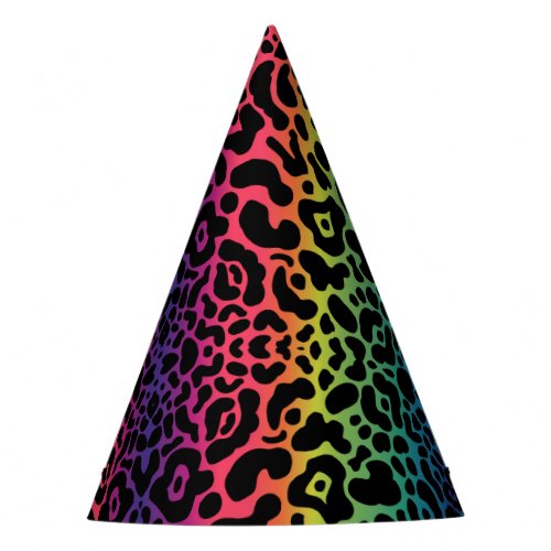 Rainbow Leopard Party Hat