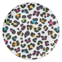 Rainbow Leopard Pattern Melamine Plate Rainbow Leopard Pattern Melamine Plate