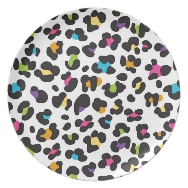 Rainbow Leopard Pattern Melamine Plate