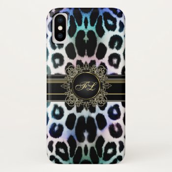 Rainbow Leopard Personalized Iphone X Case by BecometheChange at Zazzle