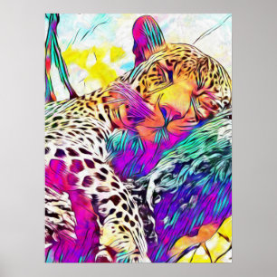 Rainbow leopard Poster